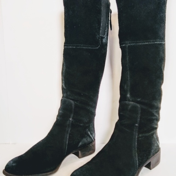 Greenish black suede Franco Sarto boots - Picture 4 of 7